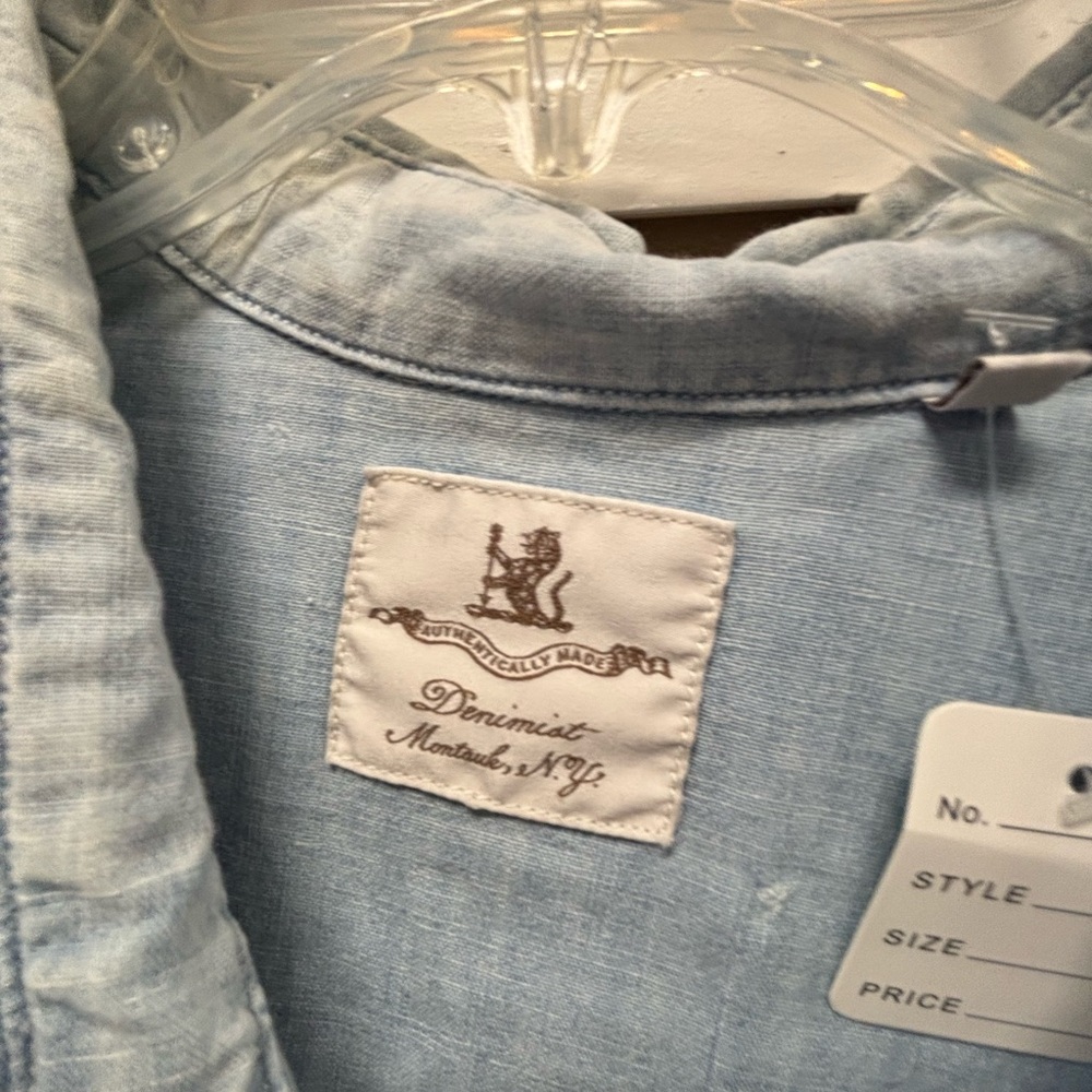 Denimist Montauk New York Light Blue Western Inspired Oversized Casual Top XS